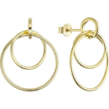 Náušnice Pozlacené náušnice dvojitý kruh 61168