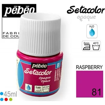 Speciální výtvarná barva Barva na Textil SETACOLOR OPAQUE Pebeo. barva č. 81 RASPBERRY. Balení 45ml.