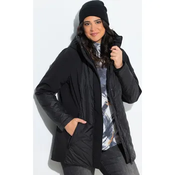 Ulla Popken, Plus size HYPRAR softshellová prošívaná bunda, A střih, kapuce, funkční pro plnoštíhlé nadměrná velikost, 833050100-1128, černý, 42/44, Nadměrné velikosti, Plus size oblečení, Oblečení pro boubelky, Oblečení pro baculky, Oblečení pro plnoštíh