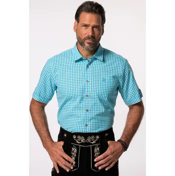 Pánská košile JP1880, Plus size Košile, tradiční móda, krátké rukávy, Kent límec, Modern střih pro plnoštíhlé nadměrná velikost, 723283750-1455, tyrkysový, 6XL, Plus size oblečení, Oblečení pro vysoké muže, Nadměrné velikosti, Oblečení pro plnoštíhlé.