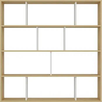 Knihovna Knihovna Hodni White and Oak, hnědá