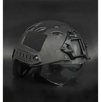 DRAGOWA Tactical Taktická helma Fast PJ s brýlemi Bolt, CP black (bez certifikace)