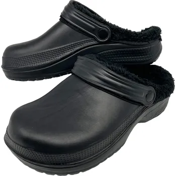 Pánské pantofle Adcz Pánské černé zateplené gumové nazouváky Černá, 47