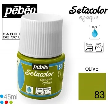Speciální výtvarná barva Barva na Textil SETACOLOR OPAQUE Pebeo. barva č. 83 OLIVE. Balení 45ml.