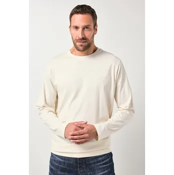 Pánské tričko JP1880, Plus size Tričko s dlouhými rukávy, Basic, pohodlný břišní střih, kulatý výstřih, do 8XL pro plnoštíhlé nadměrná velikost, 827128151-1455, béžový, 6XL, Plus size oblečení, Oblečení pro vysoké muže, Nadměrné velikosti, Oblečení pro plnoštíhlé.