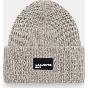 Čepice Čepice Karl Lagerfeld Jeans šedá barva, A4W33124 09X, vel. ONE SIZE