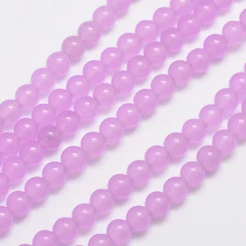 Dětské navlékací korálky Malajský jadeit levandulový 6 mm (návlek 62 - 64 korálků)