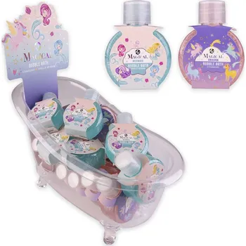 Koupelová kosmetika PĚNA do koupele 30ml MAGICAL UNICORN and MERMAID 18 ks v plastové vaně, 2motivy/vůně ACCENTRA