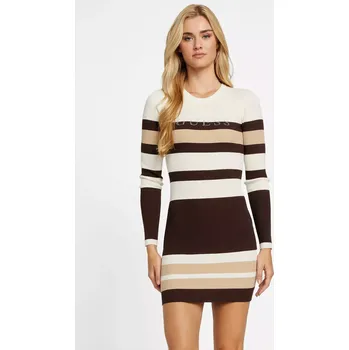 Dámské šaty GUESS dámské svetrové šaty, pruhované Amiri hnědé L