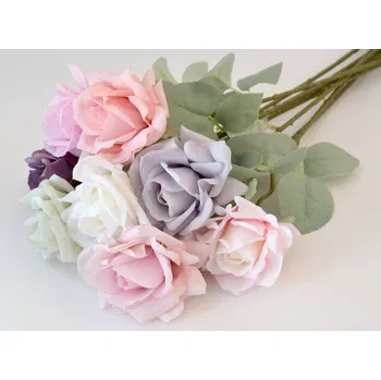 umělá květina Umělé květiny - Ledová růže 50 cm - 6 - ZELENÁ