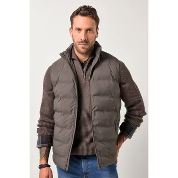 Pánská vesta JP1880, Plus size Prošívaná vesta JP1880, laserové prošívání, stojáček, kapsy na zip, do 7XL pro plnoštíhlé nadměrná velikost, 841361110-1460, hnědý, XXL, Plus size oblečení, Oblečení pro vysoké muže, Nadměrné velikosti, Oblečení pro plnoštíhlé.