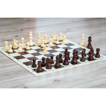 Šachy Dřevěné šachy staunton s rolovací šachovnicí + doprava zdarma