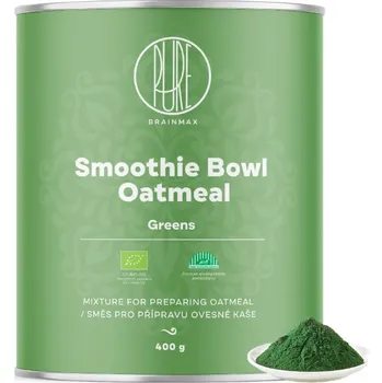 BrainMax Pure BrainMax Pure® Ovesná kaše, greens, BIO, 400 g Zdravá snídaně s bezlepkovou smoothie bowl kaší/ *CZ-BIO-001 certifikát