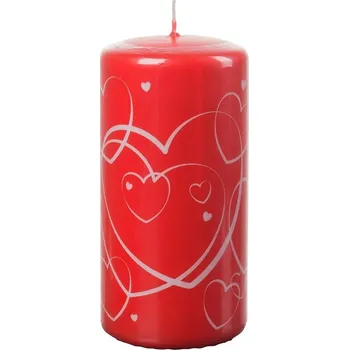 Svíčka Krab - válcová lisovaná svíčka srdce 60 × 120 mm, červená