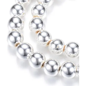 Dětské navlékací korálky Hematit stříbrný 4 mm (návlek 90 - 95 korálků)