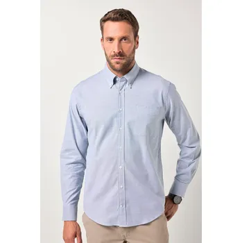 Pánská košile JP1880, Plus size Oxford košile FLEXNAMIC®, dlouhé rukávy, límeček s knoflíky, Modern střih, do 8XL pro plnoštíhlé nadměrná velikost, 841336740-1452, tyrkysový, 3XL, Plus size oblečení, Oblečení pro vysoké muže, Nadměrné velikosti, Oblečení pro plnoštíhlé