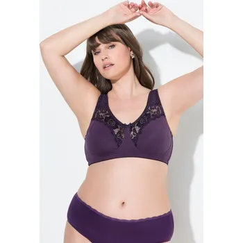 Podprsenka Ulla Popken, Plus size Odlehčující podprsenka, bez kostic, krajka, košíčky C-E pro plnoštíhlé nadměrná velikost, 800619846-1122, nachový, 95F, Nadměrné velikosti, Plus size oblečení, Oblečení pro boubelky, Oblečení pro baculky, Oblečení pro plnoštíhlé, Ob