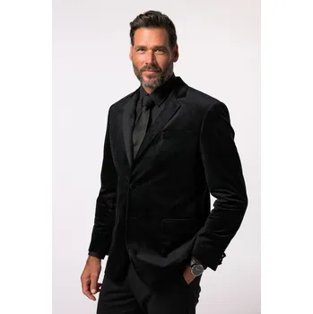 Dámské sako JP1880, Plus size Sametové sako JP1880, klopy, knoflíkové zapínání, do vel. 72 pro plnoštíhlé nadměrná velikost, 833304100-1533, černý, 60, Plus size oblečení, Oblečení pro vysoké muže, Nadměrné velikosti, Oblečení pro plnoštíhlé.