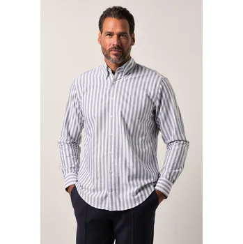 Pánská košile JP1880, Plus size Košile JP1880, Oxford, dlouhé rukávy, límeček s knoflíky, Modern střih, do 8XL pro plnoštíhlé nadměrná velikost, 840550730-1454, modrý, 5XL, Plus size oblečení, Oblečení pro vysoké muže, Nadměrné velikosti, Oblečení pro plnoštíhlé.