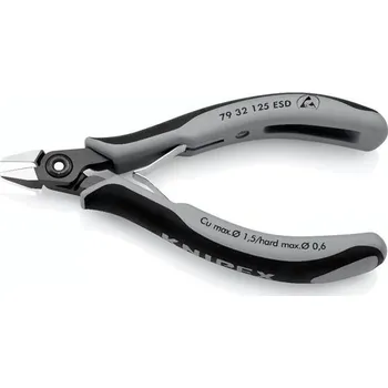 Ruční nářadí Knipex 79 32 125 ESD - Kleště štípací boční 125mm pro elektroniku s pružinkou, leštěné, ESD, Bi-plast rukojeti