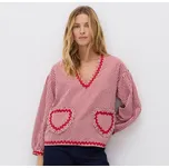 Reserved - Kostkovaná halenka - červená - 044IW-33X - 044IW-33X-S