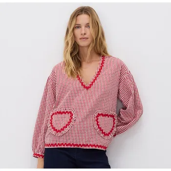 Dámská halenka Reserved - Kostkovaná halenka - červená - 044IW-33X - 044IW-33X-S