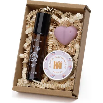 Dárkový potravinový koš Dárkový balíček s parfémem Lukrécie