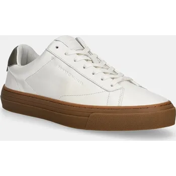 Pánská obuv Kožené tenisky Tommy Hilfiger PREMIUM DRESS CUPSOLE LTH FM0FM05572 bílá 00X, EUR 43