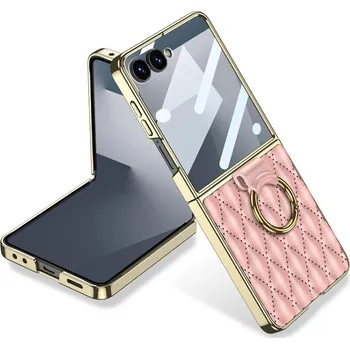 Pouzdro na mobilní telefon GKK 121470 GKK NIKKI Kryt s držákem Samsung Galaxy Z Flip7 5G růžový