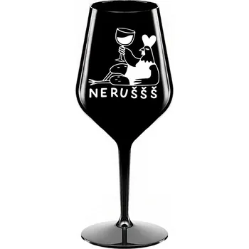 Sklenice NERUŠŠŠ - černá nerozbitná sklenice na víno 470 ml
