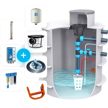 nádrž Plastino Sestava samonosný 7m3 nádrž k zalévání a splachování WC