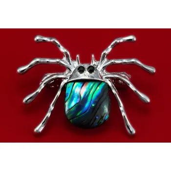 Brož Brož z perleti paua - pavouček pro štěstí, cca 33 x 25 mm (BP6655P)
