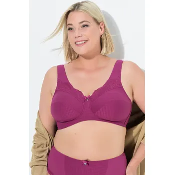 Podprsenka Ulla Popken, Plus size Odlehčující podprsenka, bez kostic, krajka, košíčky C-G pro plnoštíhlé nadměrná velikost, 841688824-1111, červený, 90E, Nadměrné velikosti, Plus size oblečení, Oblečení pro boubelky, Oblečení pro baculky, Oblečení pro plnoštíhlé, Ob