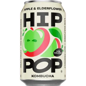 Limonáda Hip Pop Kombucha fermentovaný čaj s příchutí jablka a bezinky 330 ml