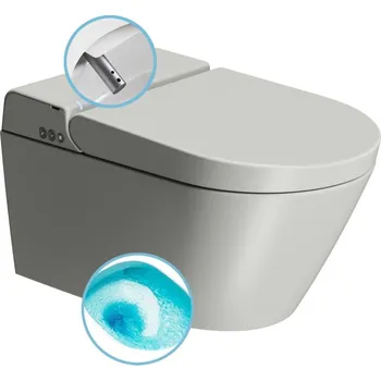 Klozet WCLEAN závěsné WC Swirlflush s integrovaným elektronickým bidetem, cenere dual-mat