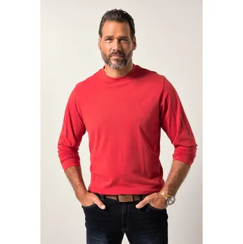 Pánské tričko JP1880, Plus size JP1880 tričko s dlouhými rukávy, kolekce Basic, do 8XL pro plnoštíhlé nadměrná velikost, 702559540-1456, červený, 7XL, Plus size oblečení, Oblečení pro vysoké muže, Nadměrné velikosti, Oblečení pro plnoštíhlé.