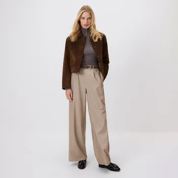 Dámské kalhoty Reserved - Volné kalhoty s&nbsp;páskem - béžová - 855GS-08M - 855GS-08M-XL