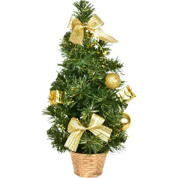 Vánoční stromek Stromeček zdobený zlatými dekoracemi 30 cm