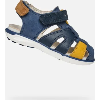 Chlapecké sandály Tmavě modré chlapecké sandály Geox Delhi - Kluci GEOX modrá | bílá | žlutá 3417471