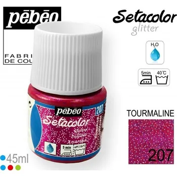 Speciální výtvarná barva Barva na Textil SETACOLOR Glitter Pebeo. barva č. 207 TOURMALINE. Balení 45ml.