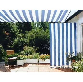 Markýza Peddy Shield Sada napínací techniky se šikmou sluneční plachtou – barva pruhů žluto-bílá