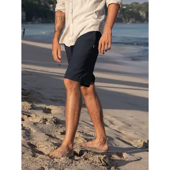 Pánské kraťasy TallGuys Pánské prodloužené lněné kraťasy | Navy Velikost: L, Délka kalhot: LONG