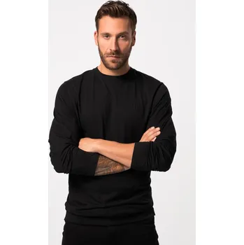 Pánské tričko JP1880, Plus size Tričko s dlouhými rukávy, Basic, pohodlný břišní střih, kulatý výstřih, do 8XL pro plnoštíhlé nadměrná velikost, 827128100-1456, černý, 7XL, Plus size oblečení, Oblečení pro vysoké muže, Nadměrné velikosti, Oblečení pro plnoštíhlé.