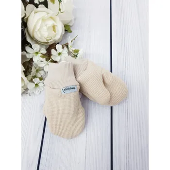 Rukavice Kulišárny Zateplené rukavice s palcem Wafle CAPPUCCINO Věk v měsících: 6. 7-9 let