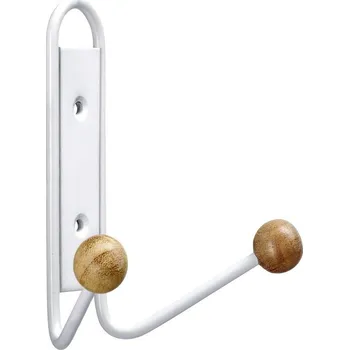 Věšák Hettich Country Šatní háček, 110 × 70 × 110 mm, mangové dřevo, kov, bílý 9349638