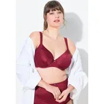 Ulla Popken, Plus size Podprsenka s kosticemi, měkké košíčky, satén, krajka, košíčky B-F pro plnoštíhlé nadměrná velikost, 830417544-1094, červený, 105D, Nadměrné velikosti, Plus size oblečení, Oblečení pro boubelky, Oblečení pro baculky, Oblečení pro pln