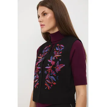 Dámská vesta Vesta Medicine dámská, černá barva, jednořadá RW25-KZD600 99X, vel. M