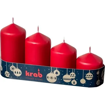 Svíčka Krab - svíčka postupka 50 × 60/75/90/105 mm, bordó - 4 ks