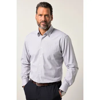 Pánská košile JP1880, Plus size Business košile JP1880, dlouhé rukávy, Kent límeček, Modern střih, do 8XL pro plnoštíhlé nadměrná velikost, 840567194-1453, šedý, 4XL, Plus size oblečení, Oblečení pro vysoké muže, Nadměrné velikosti, Oblečení pro plnoštíhlé.