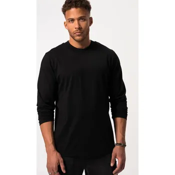 Pánské tričko STHUGE, Plus size STHUGE tričko s dlouhými rukávy, stojáček, do 8XL pro plnoštíhlé nadměrná velikost, 824911100-1456, černý, 7XL, Plus size oblečení, Oblečení pro vysoké muže, Nadměrné velikosti, Oblečení pro plnoštíhlé.